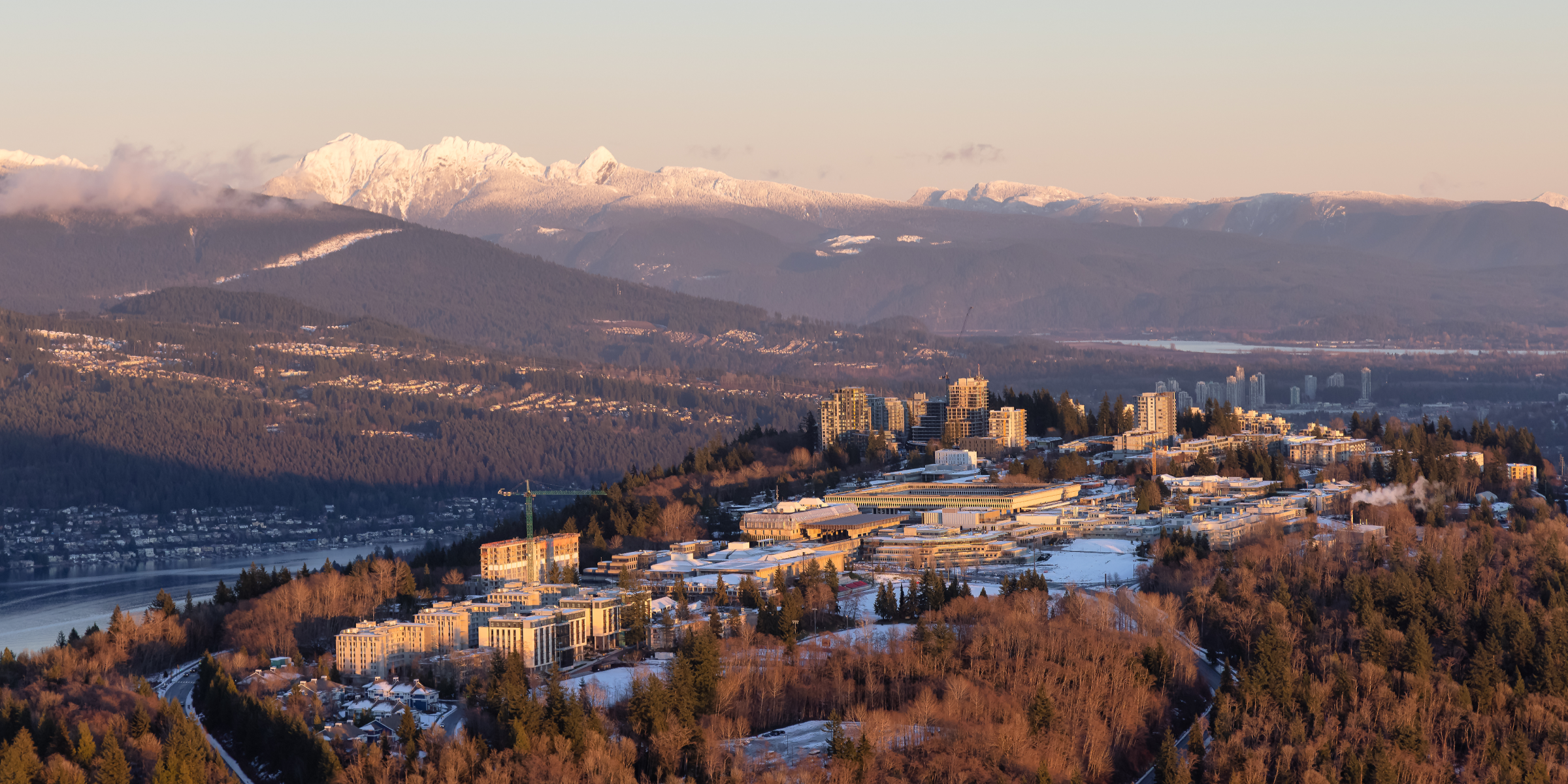 Mountain cityscape in a high snow load region.